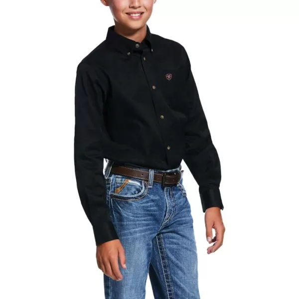 imageAriat Boys Solid Twill Classic Fit ShirtBlack