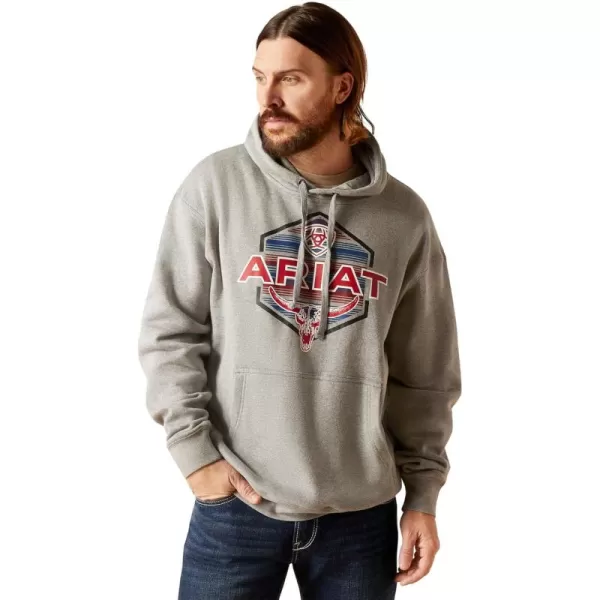 imageAriat Mens Hooded SweatshirtHex Horns Light Grey Heather