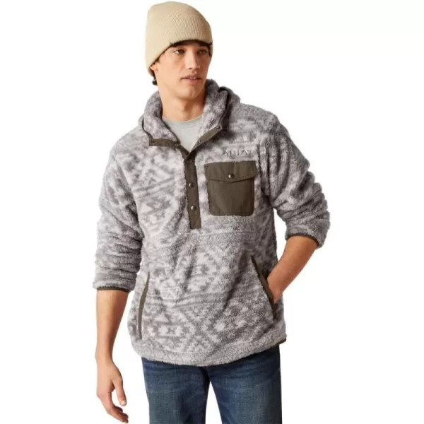 Polar Bear Fleece Jetty Gray Geo Map