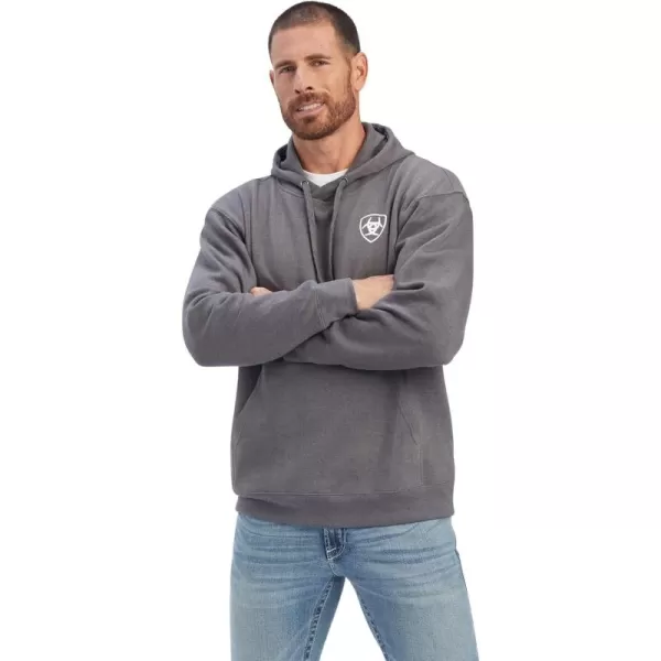 imageAriat Mens Hooded SweatshirtSouthwest Shield Charcoal Heather