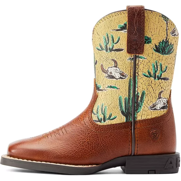 imageARIAT UnisexChild Round Up Wide Square Toe Easy Fit Western BootSpiced Cider