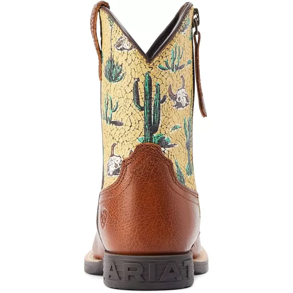 imageARIAT UnisexChild Round Up Wide Square Toe Easy Fit Western BootSpiced Cider