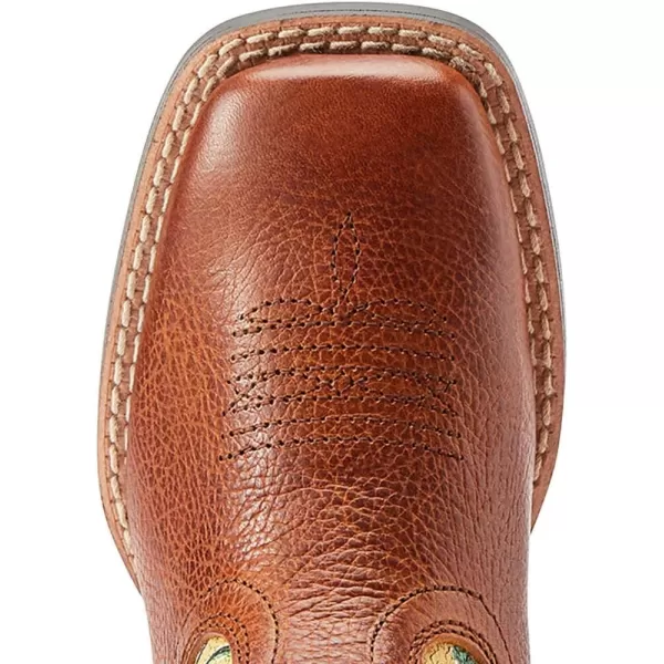 imageARIAT UnisexChild Round Up Wide Square Toe Easy Fit Western BootSpiced Cider