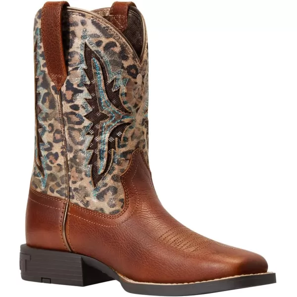 imageAriat Kids Koel Venttek Western BootSpiced CiderMetallic Leopard