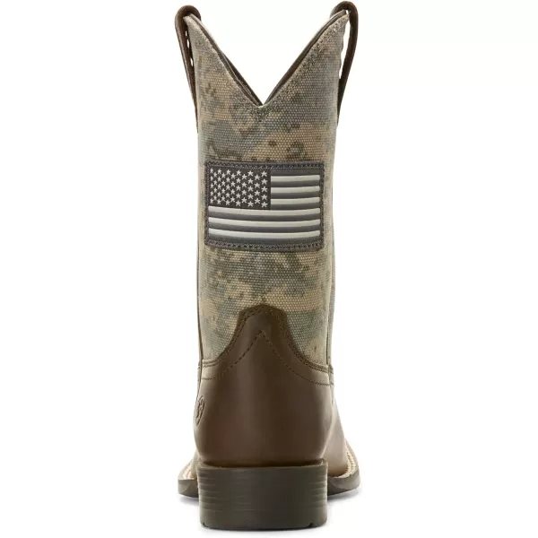 imageAriat Kids Patriot Western BootDistressed BrownSage Camo Print