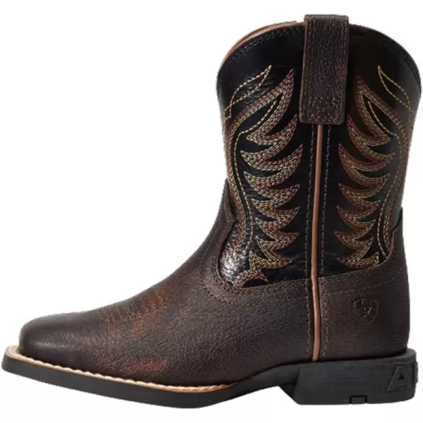 imageAriat Kids Amos Western BootHand Stained Red  BrownBlack