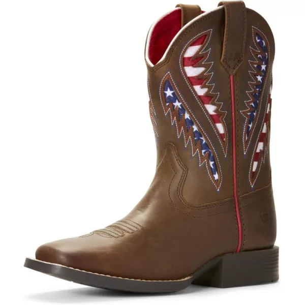 imageAriat Kids Quickdraw Venttek Western BootCowboy BrownAmerican Flag