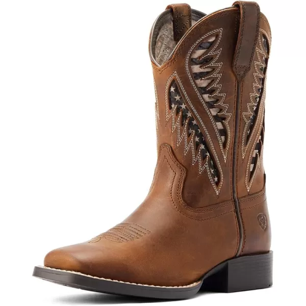imageAriat Kids Quickdraw Venttek Western BootDistressed Tan