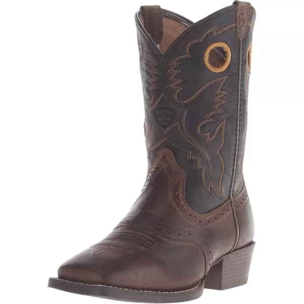 imageAriat Unisex Kids Heritage Roughstock Western BootDistressed BrownBlack