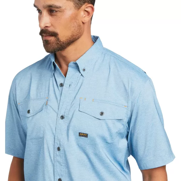 imageARIAT Mens Rebar Made Tough Venttek Durastretch Work ShirtDeep Water Heather