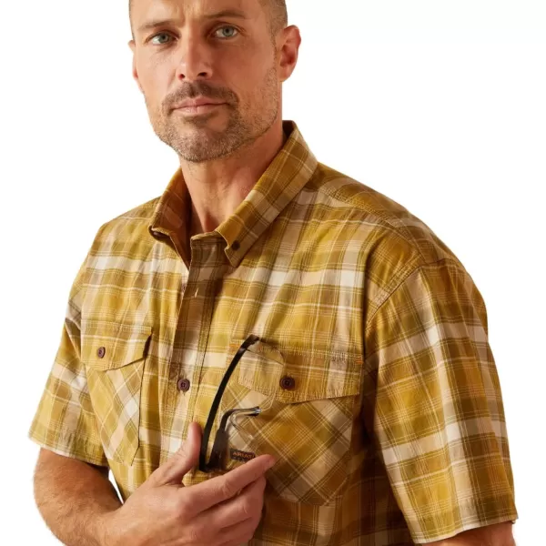 imageARIAT Mens Rebar Made Tough Venttek Durastretch Work ShirtDried Tobacco Plaid