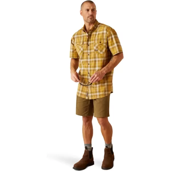 imageARIAT Mens Rebar Made Tough Venttek Durastretch Work ShirtDried Tobacco Plaid