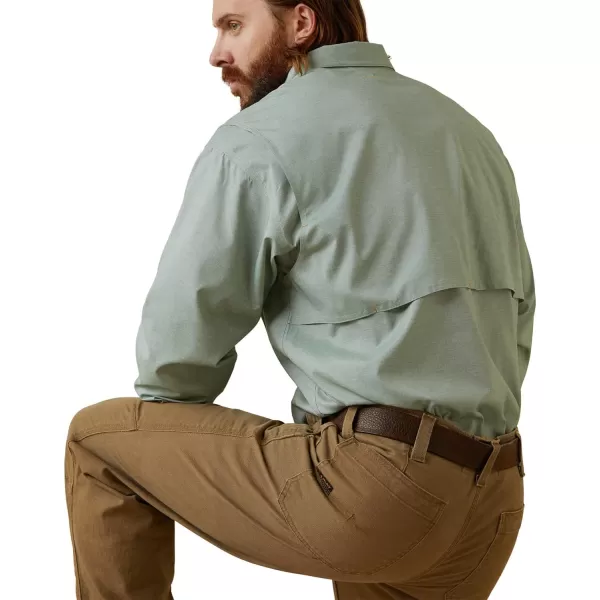 imageARIAT Mens Rebar Made Tough Venttek Durastretch Work ShirtGreen Bay Heather