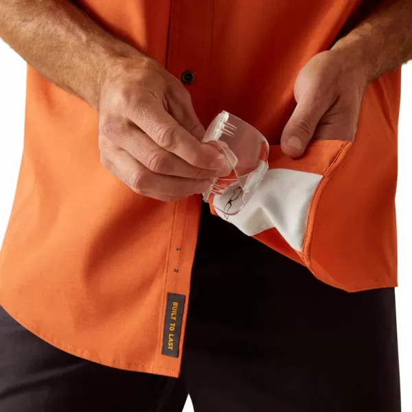 imageARIAT Mens Rebar Made Tough Venttek Durastretch Work ShirtOrange Rust Heather