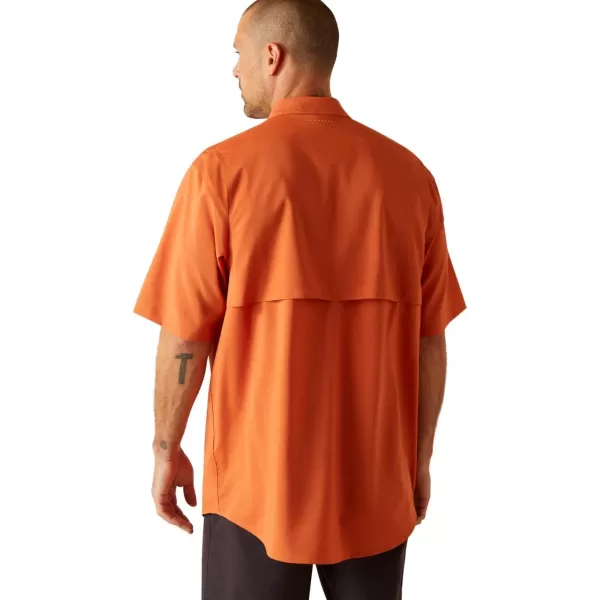 imageARIAT Mens Rebar Made Tough Venttek Durastretch Work ShirtOrange Rust Heather