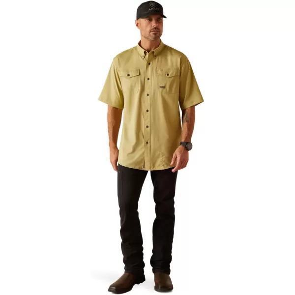 imageARIAT Mens Rebar Made Tough Venttek Durastretch Work ShirtPeatmoss Heather