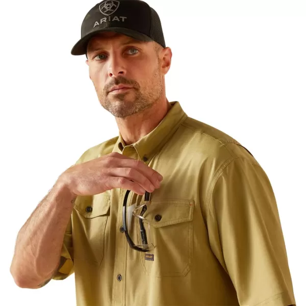 imageARIAT Mens Rebar Made Tough Venttek Durastretch Work ShirtPeatmoss Heather