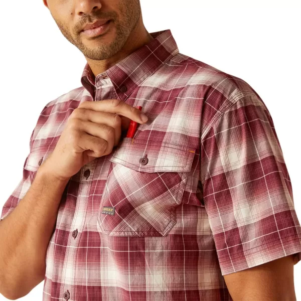 imageARIAT Mens Rebar Made Tough Venttek Durastretch Work ShirtRoan Rouge Plaid