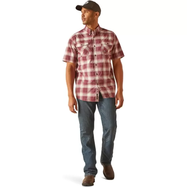 imageARIAT Mens Rebar Made Tough Venttek Durastretch Work ShirtRoan Rouge Plaid