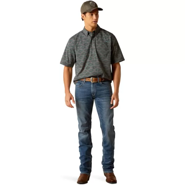 imageAriat Mens 360 Airflow Classic Fit ShirtGray Pinstripe