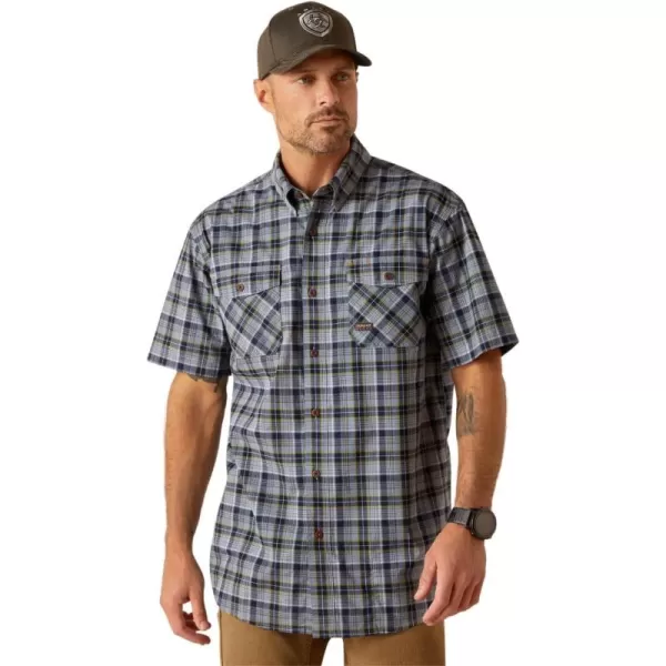 imageARIAT Mens Rebar Made Tough Venttek Durastretch Work ShirtBlue Indigo Heather