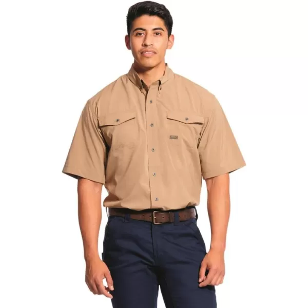 imageARIAT Mens Rebar Made Tough Venttek Durastretch Work ShirtCarribean Heather