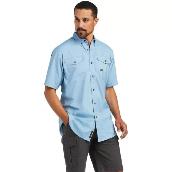 imageARIAT Mens Rebar Made Tough Venttek Durastretch Work ShirtDeep Water Heather