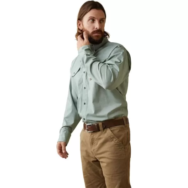imageARIAT Mens Rebar Made Tough Venttek Durastretch Work ShirtGreen Bay Heather