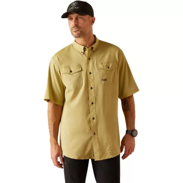 imageARIAT Mens Rebar Made Tough Venttek Durastretch Work ShirtPeatmoss Heather