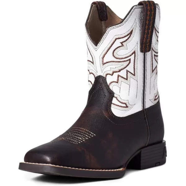 imageAriat Kids Youth Sorting Pen Western BootMarbled MahoganyClassic White