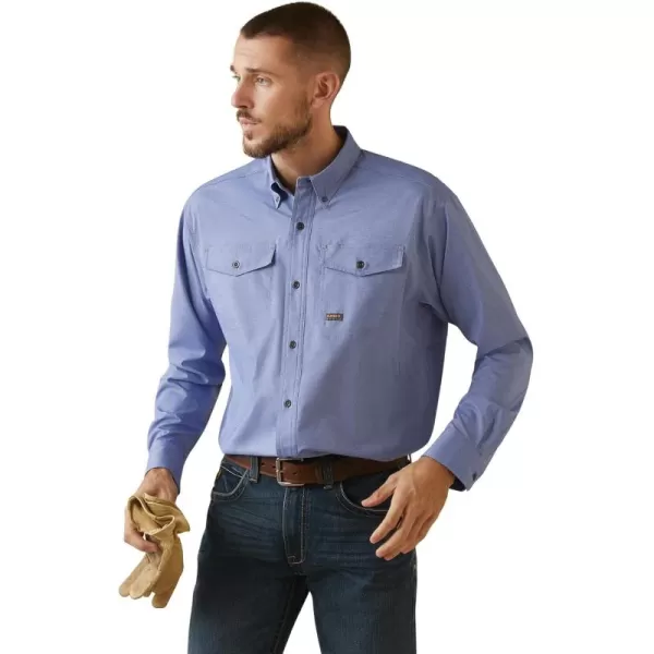imageAriat Mens Rebar Made Tough VentTEK DuraStretch Work ShirtSurf Web Heather