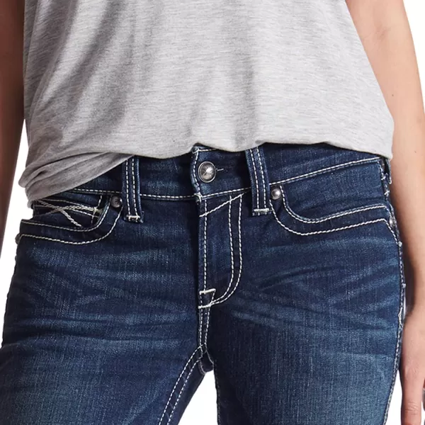 imageARIAT Womens Real Mid Rise Stretch Icon Stackable Straight Leg JeanOcean
