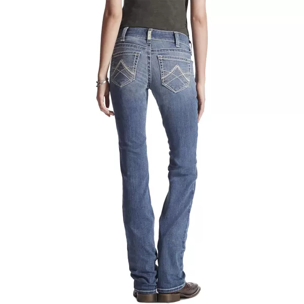 imageARIAT Womens Real Mid Rise Stretch Icon Stackable Straight Leg JeanRainstorm