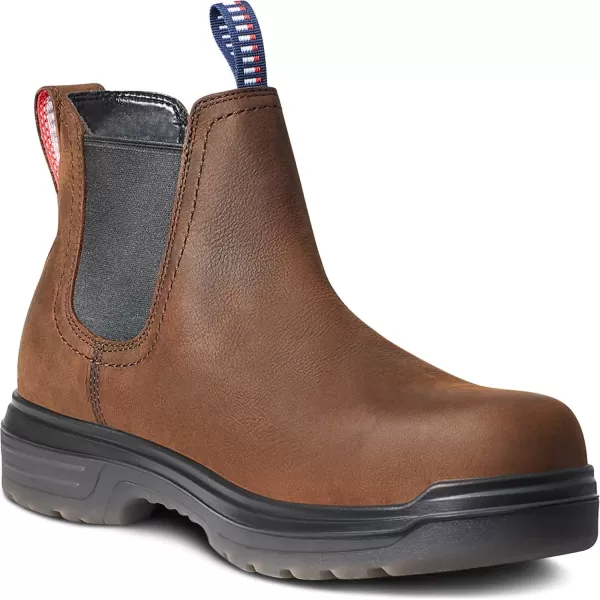 imageAriat Mens Turbo Chelsea USA Assembled Waterproof Carbon Toe Work BootBarley Brown