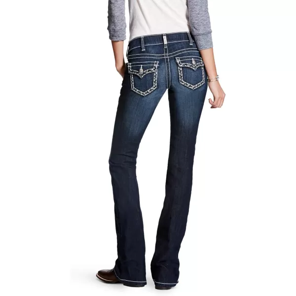 imageAriat Womens REAL Mid Rise Stretch Whipstitch Boot Cut JeanRadiant Nightshade