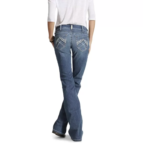 imageAriat Womens REAL Mid Rise Stretch Whipstitch Boot Cut JeanRainstorm