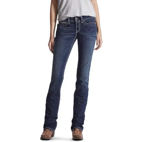 imageARIAT Womens Real Mid Rise Stretch Icon Stackable Straight Leg JeanOcean