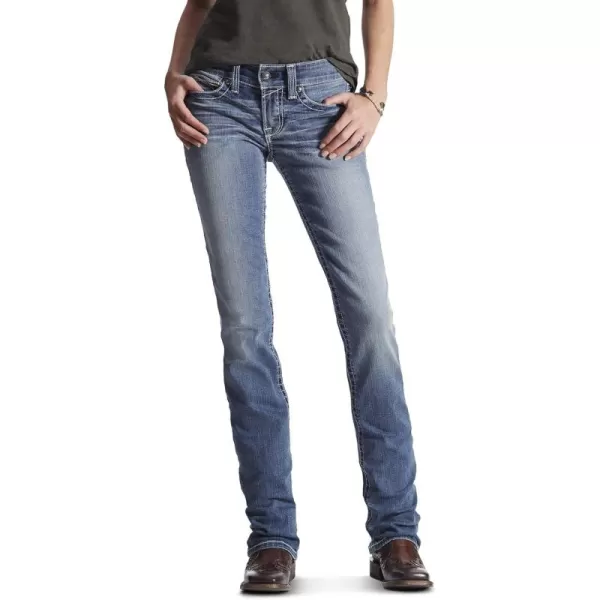 imageARIAT Womens Real Mid Rise Stretch Icon Stackable Straight Leg JeanRainstorm