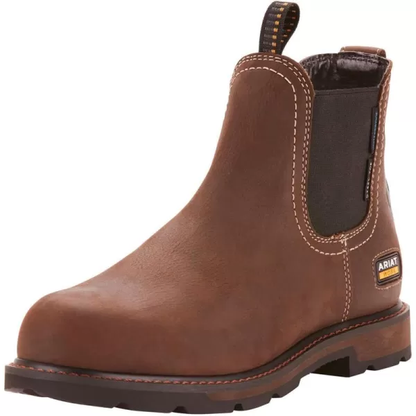 imageAriat Mens Groundbreaker Chelsea Waterproof Steel Toe Work BootDark Brown