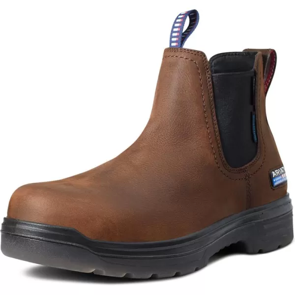 imageAriat Mens Turbo Chelsea USA Assembled Waterproof Carbon Toe Work BootBarley Brown