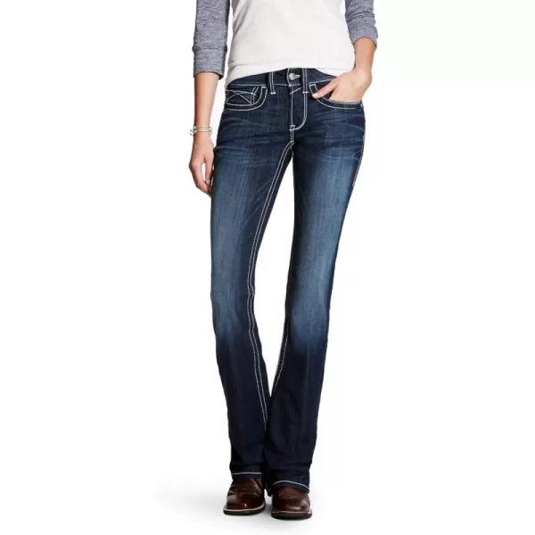 imageAriat Womens REAL Mid Rise Stretch Whipstitch Boot Cut JeanRadiant Nightshade