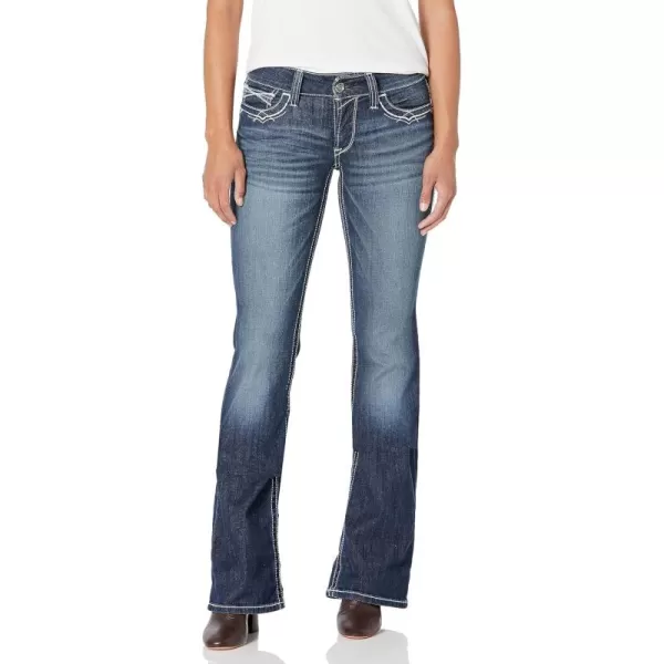 imageAriat Womens REAL Mid Rise Stretch Whipstitch Boot Cut JeanRainstorm