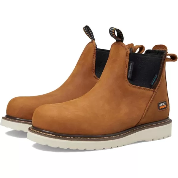 imageAriat Womens Rebar Wedge Chelsea Waterproof Composite Toe Work BootAged Honey