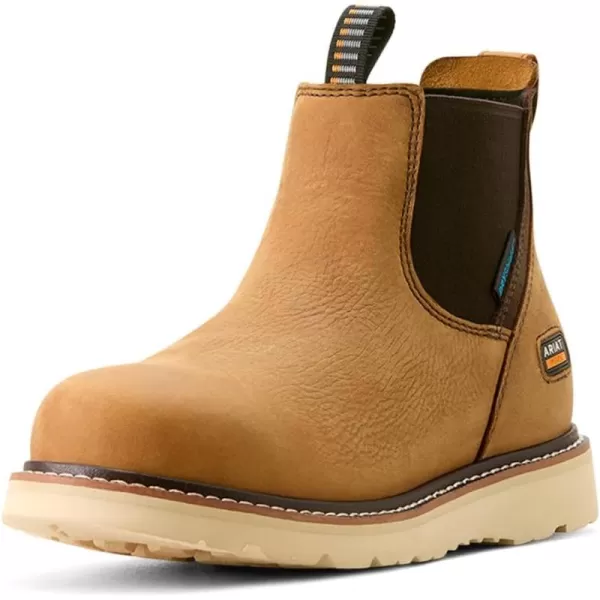 imageAriat Womens Rebar Wedge Chelsea Waterproof Composite Toe Work BootAntique Brown