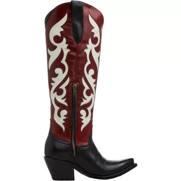 imageAriat womens Elvira Stretchfit Western BootSatin BlackRed Alert