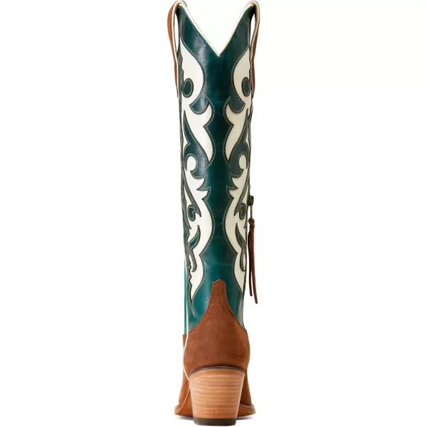 imageAriat womens Elvira Stretchfit Western BootTerracotta SuedeAncient Turquoise