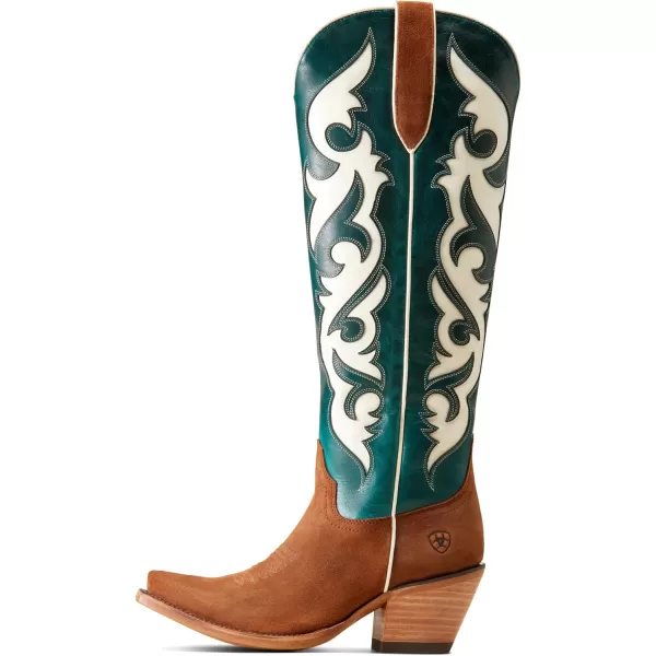 imageAriat womens Elvira Stretchfit Western BootTerracotta SuedeAncient Turquoise