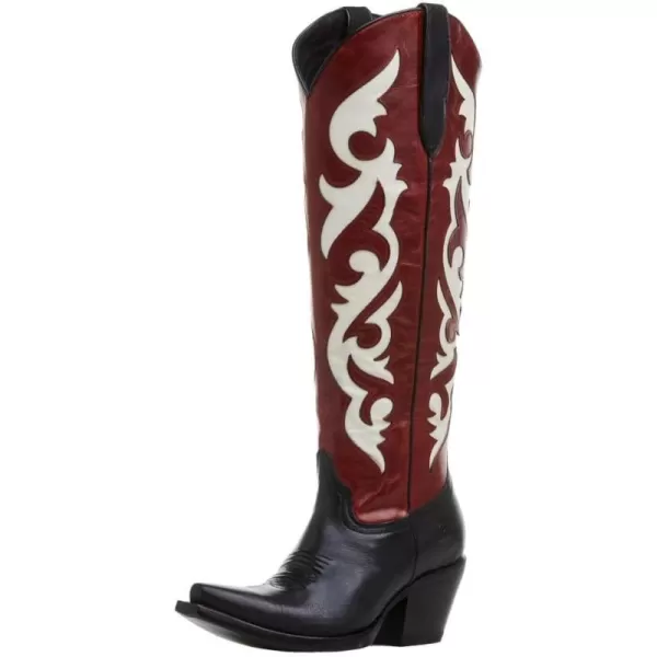 imageAriat womens Elvira Stretchfit Western BootSatin BlackRed Alert
