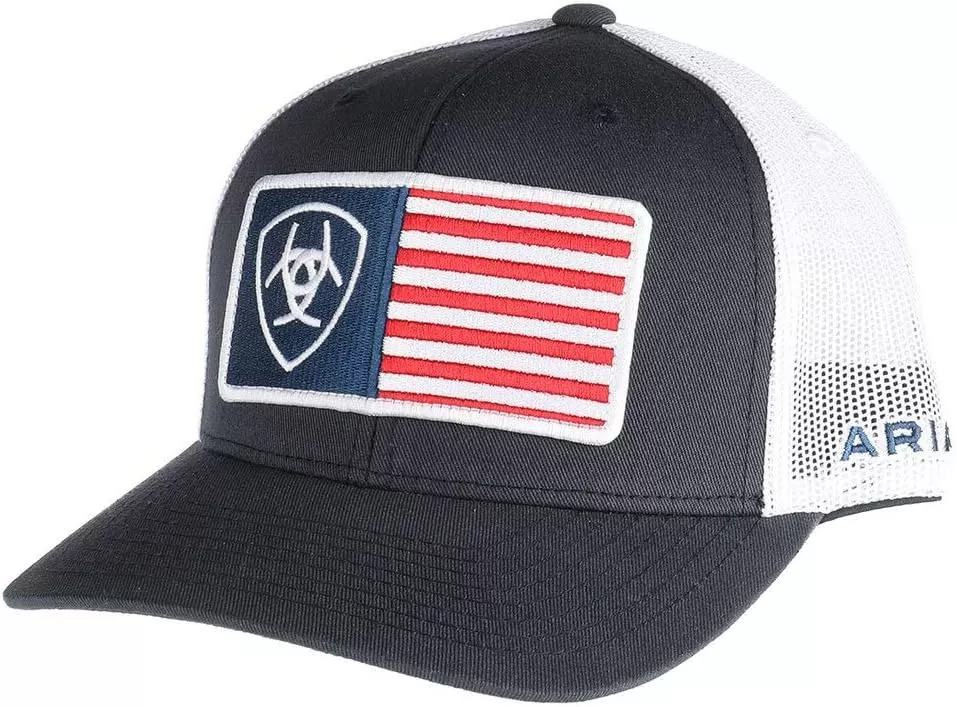 imageARIAT Mens Navy Cap With Flag Patch Navy OS