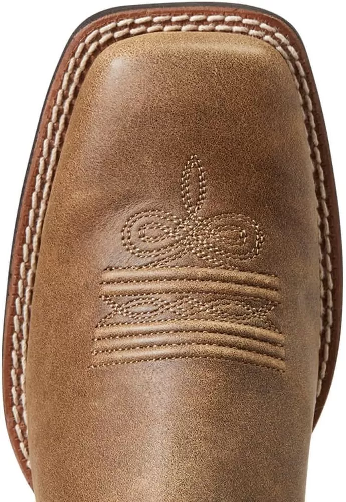 imageAriat Womens Round Up Wide Square Toe Western BootBrown BomberAriat Logo